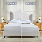 Minimalist Upholstered Queen Bed with 54' Headboard.