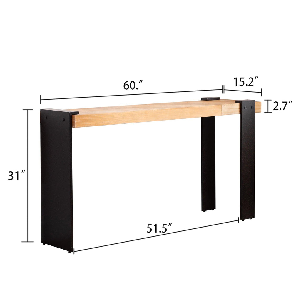 Rustic Industrial Console Table for Entryway & Living Rooms.