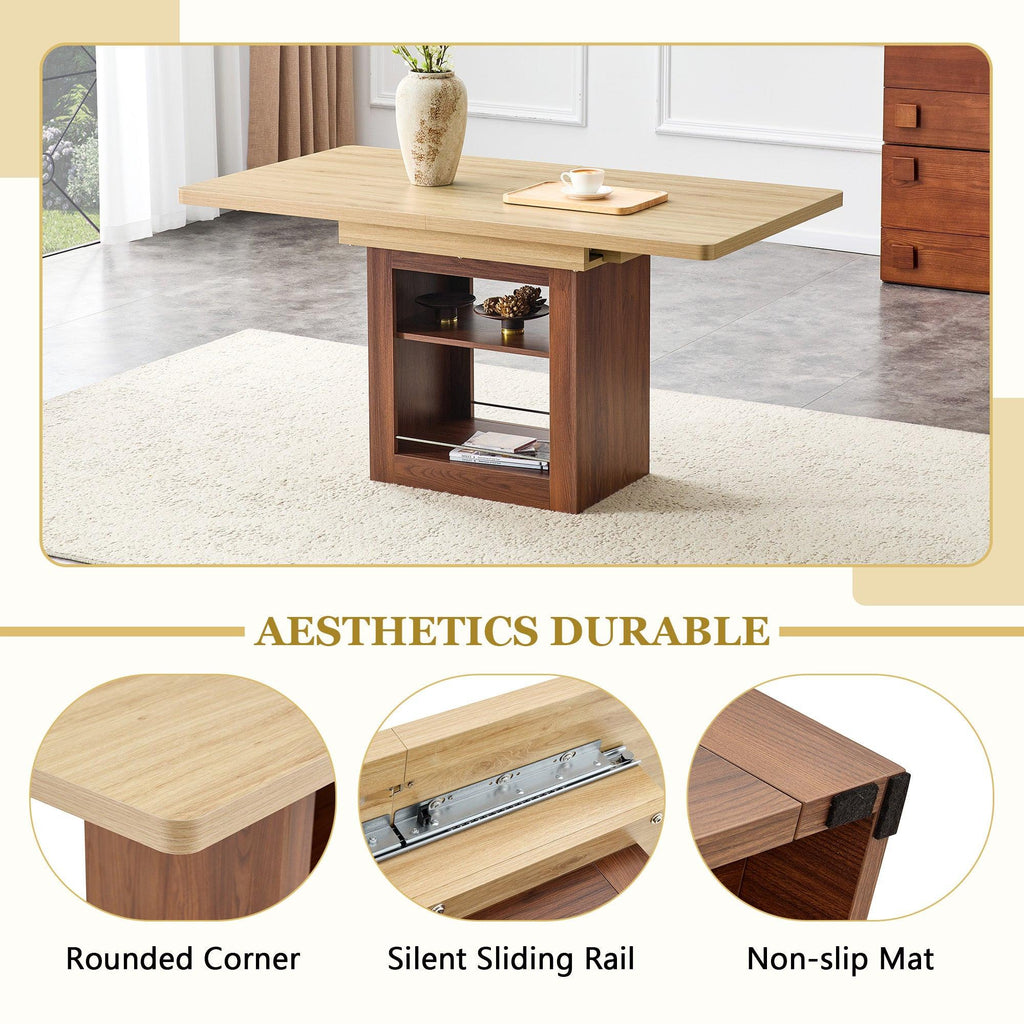 Expandable Dining Table with Storage - 59 to 71 inches.