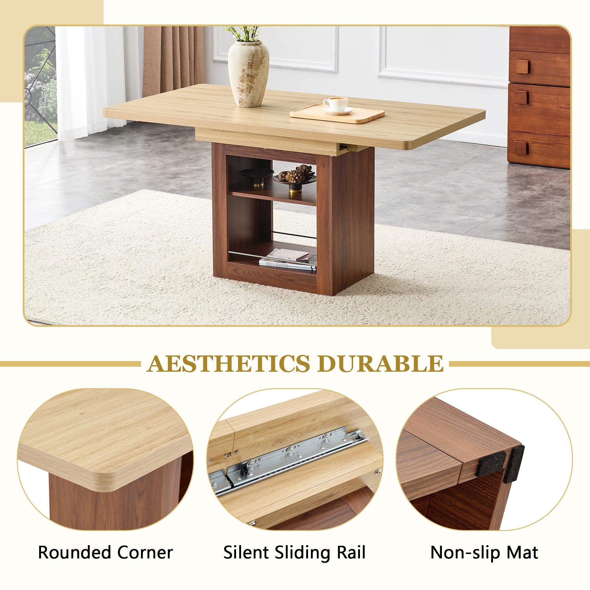 Expandable Dining Table with Storage - 59 to 71 inches.
