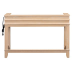 TREXM 4-Piece Dining Table Set for 3, Retro Kitchen Table and Chairs Set with 3 Storage Drawers, Ideal for Small Spaces (Natural)