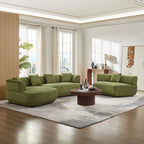 155.91 Inch Curved Modular Sofa with Pillows.