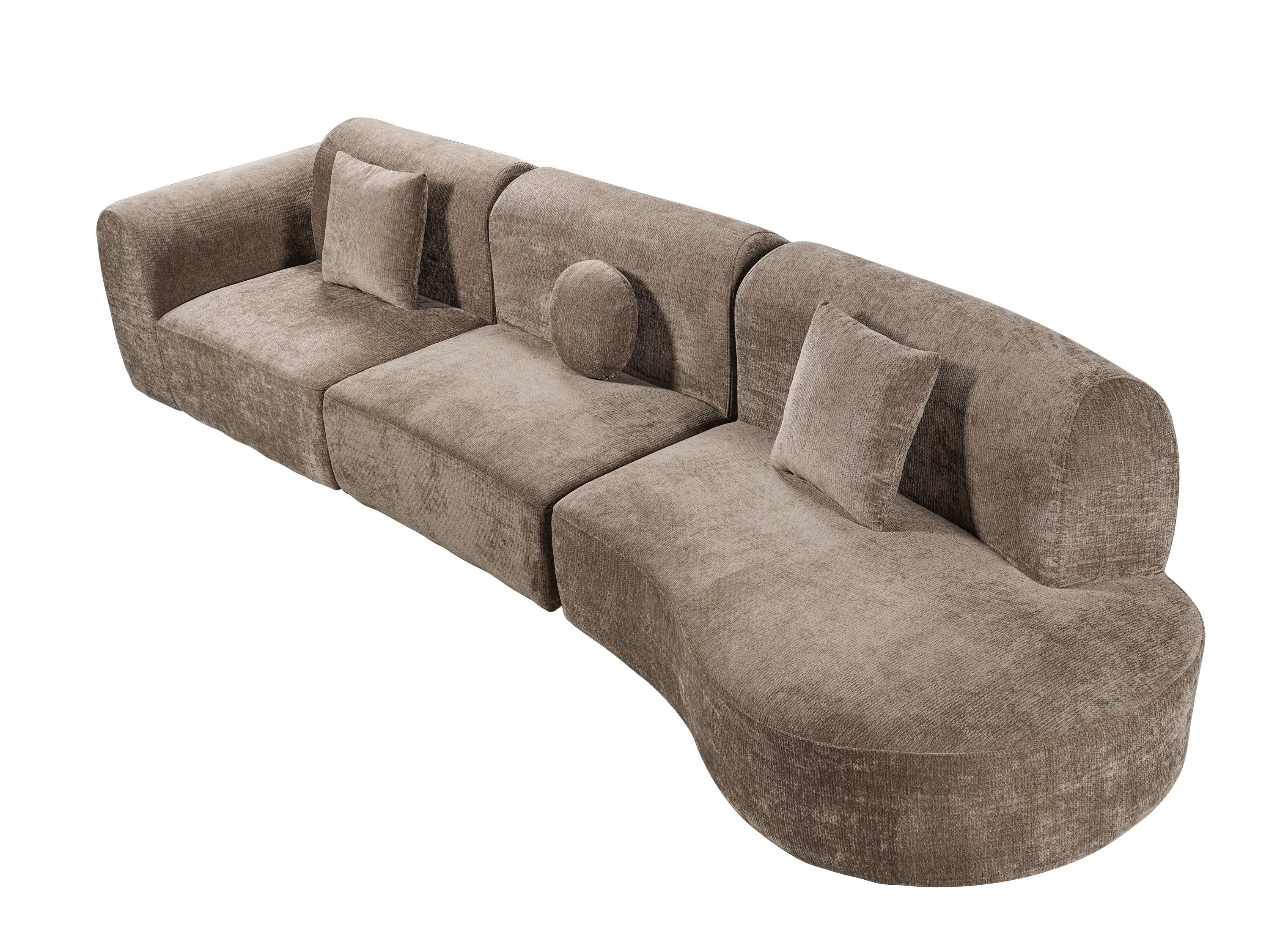 140' Modern Curved Sectional Sofa for Living Room.