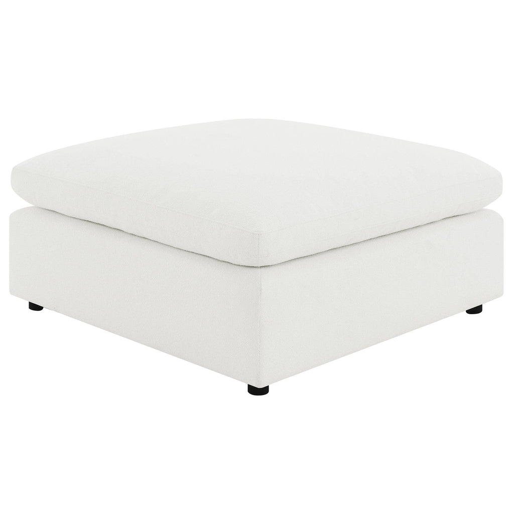 Segoura Ivory Upholstered Modular Sectional with Ottoman.