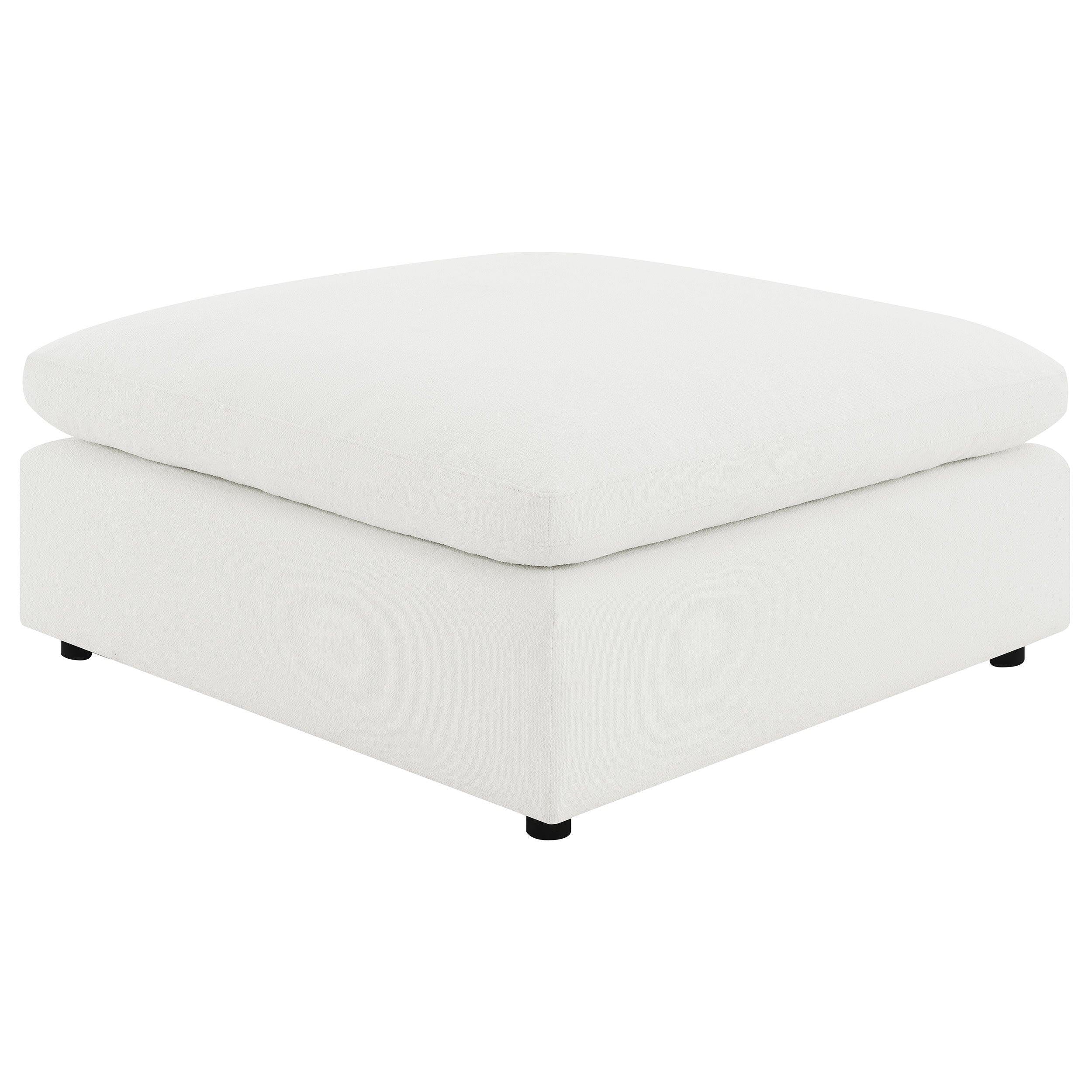 Segoura Ivory Upholstered Modular Sectional with Ottoman.