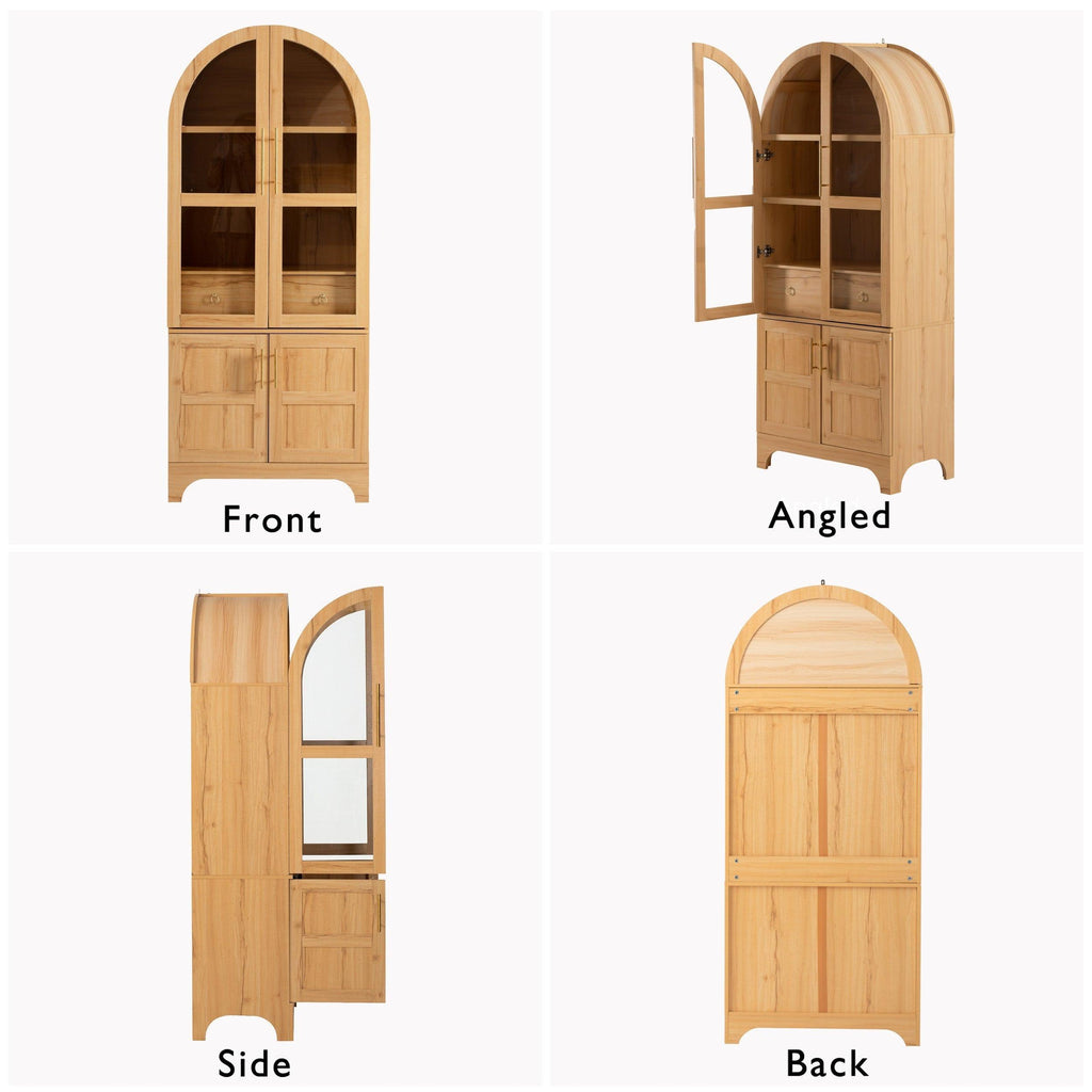 K&K Arched Kitchen Pantry Cabinet for Storage & Organization.