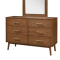 Walnut Dresser - Mid-Century Modern 5-Drawer Storage.