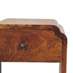 Newton Mini Chestnut Nightstand with a Drawer and Open Shelf, Brown