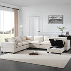 117.5'' Modular Sectional Sofa with Movable Storage Ottoman.
