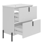 White Bathroom Vanity with Ceramic Sink - 30 Inch Design.