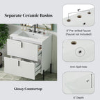 White Bathroom Vanity with Ceramic Sink - 30 Inch Design.