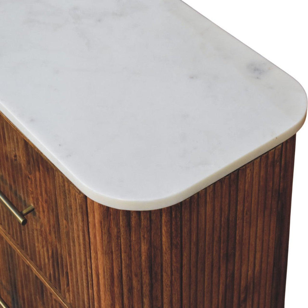 Solid Wood Marble Chest for Bedroom.