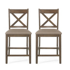 Farmhouse Counter Stools Set of 2 with X-Back Frame.