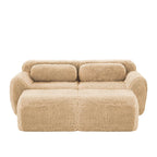 Plush Fabric Modular Sectional Sofa - No Assembly, Anti-Slip.