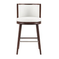 Evalyn White Leatherette Barstool with Beech Wood Legs