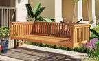 TOPMAX Twin Size Garden Swing Bed for Outdoor Relaxation.