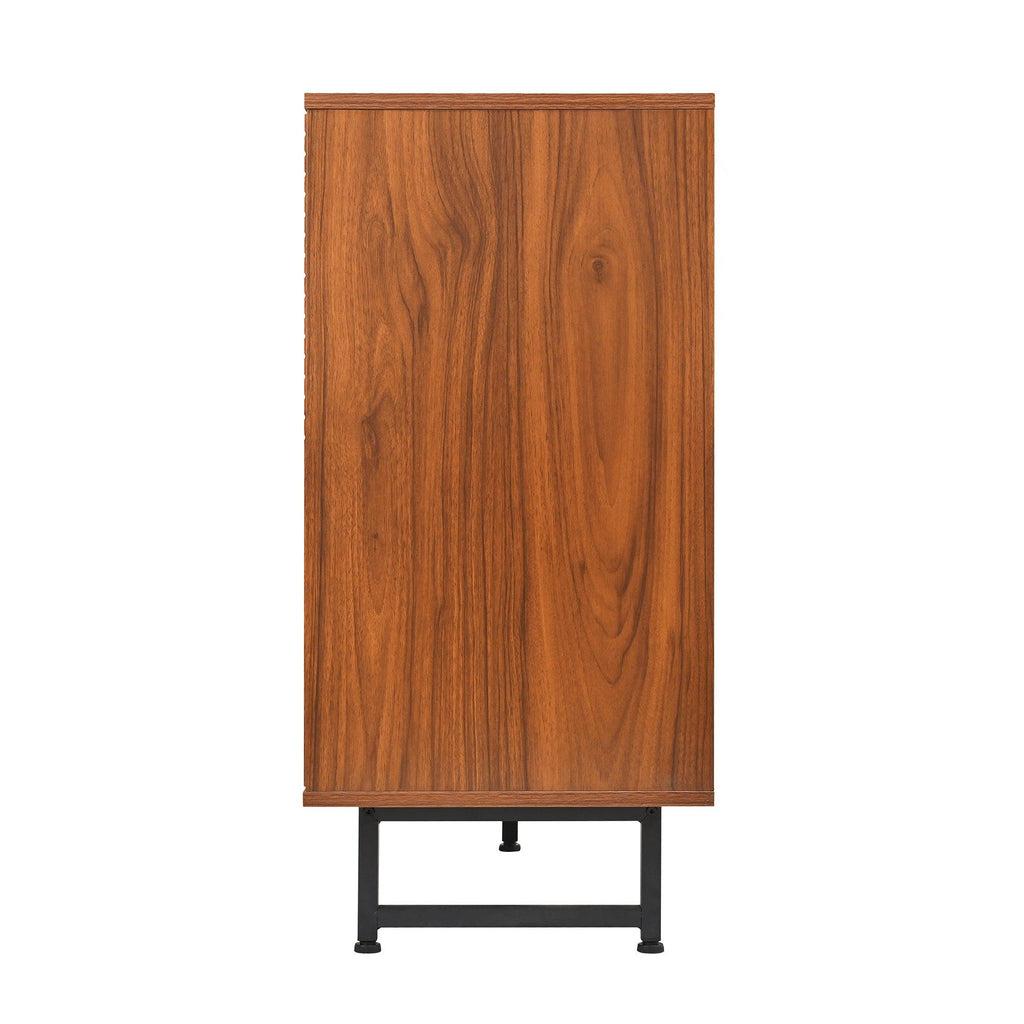 Walnut Mid-Century Modern Sideboard Buffet Cabinet.