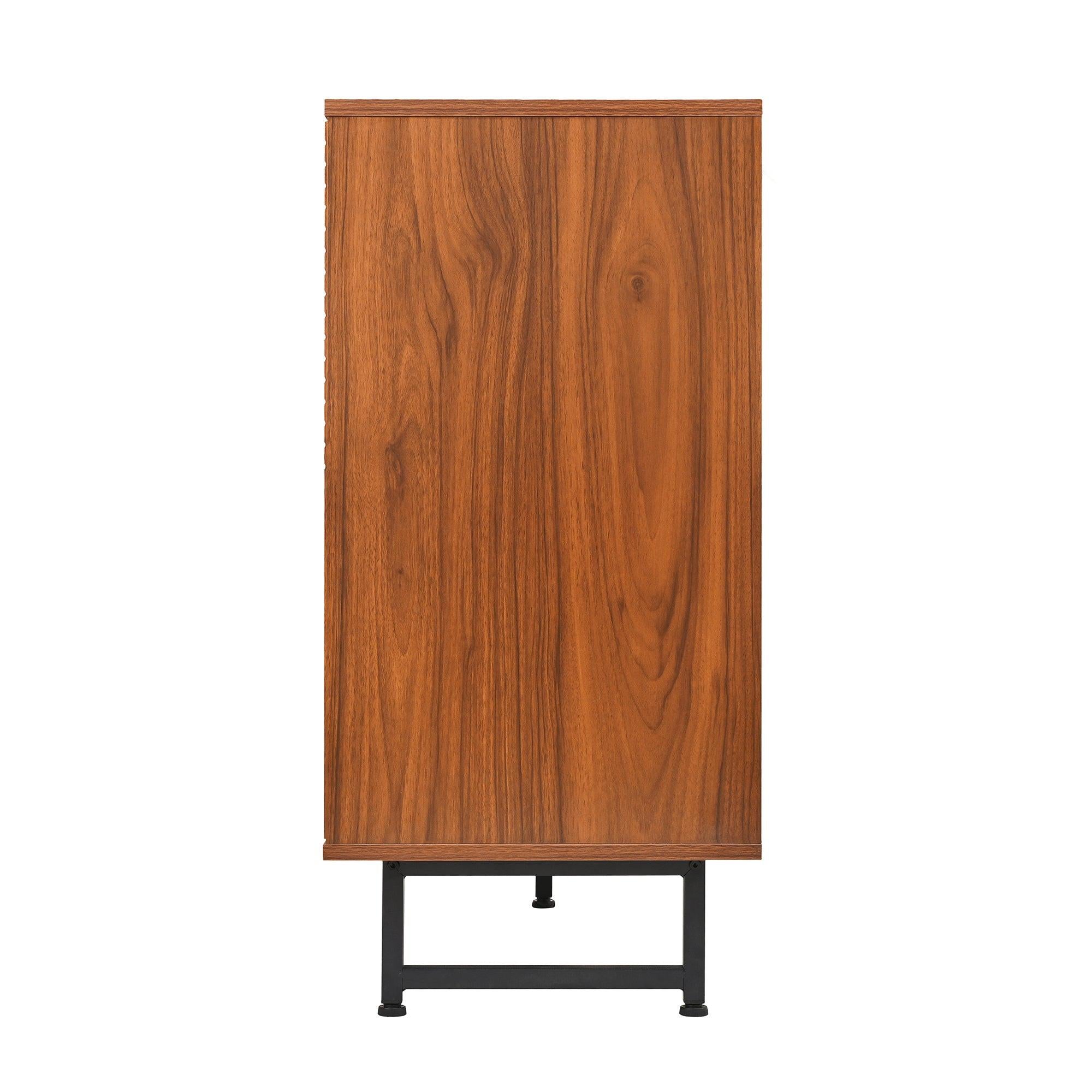 Walnut Mid-Century Modern Sideboard Buffet Cabinet.
