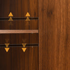 Wood Sideboard with Wave Design & Storage.