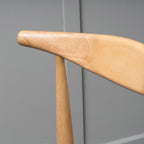 2 Vintage Rubberwood Dining Chairs with Ergonomic Backrest.