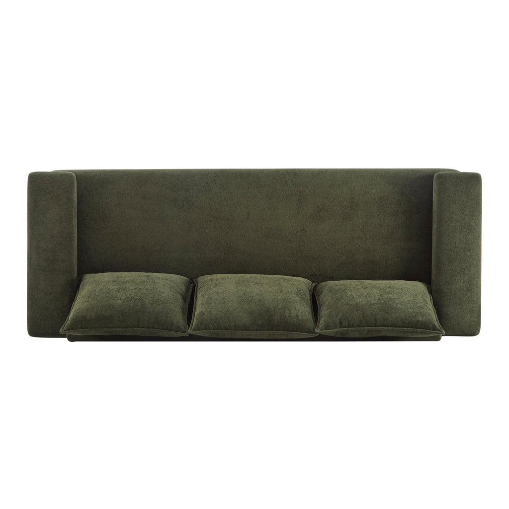 Algora 84.5 in. Modern Velvet Sofa - Moss Green.