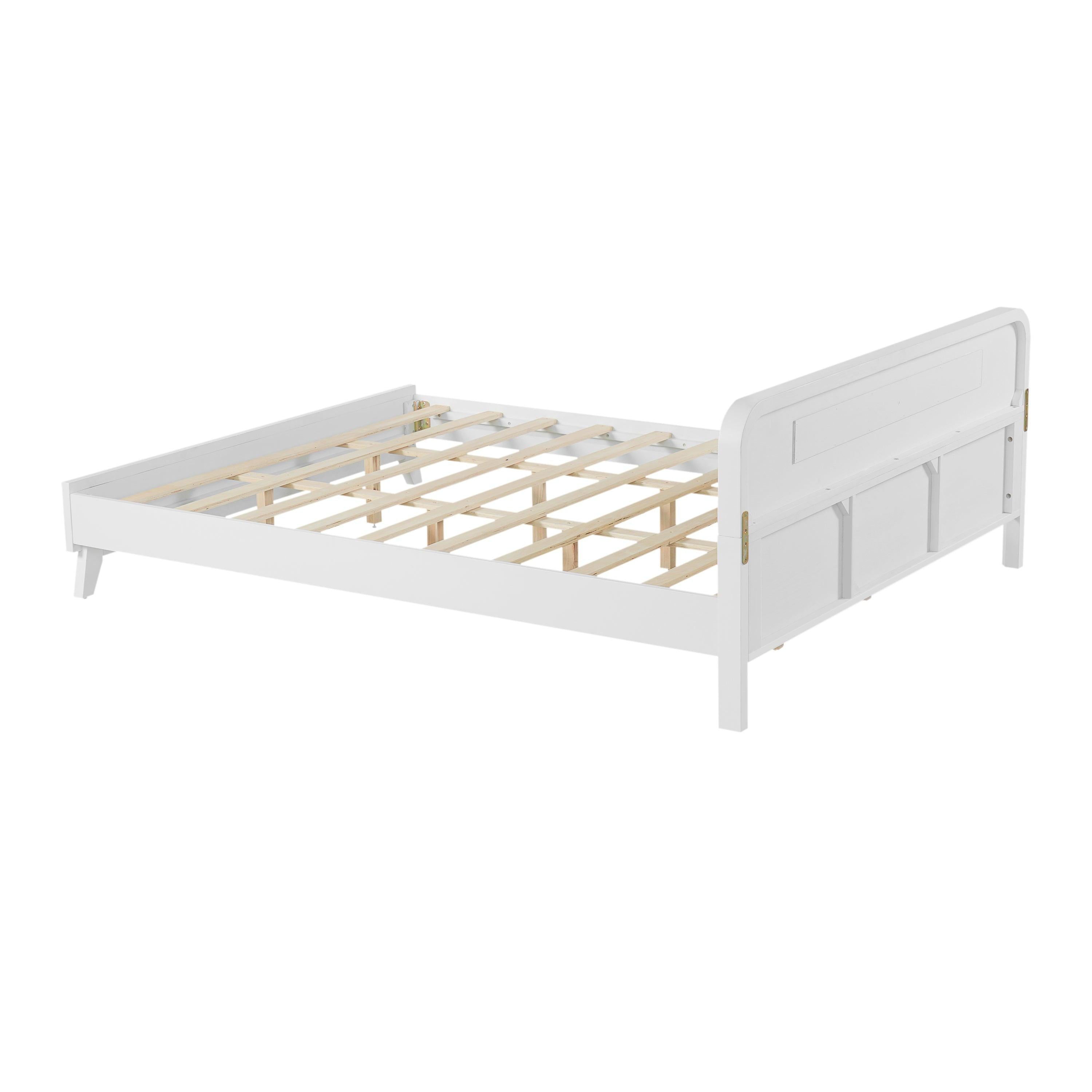 Pine Solid Wood Queen Size Bed - Durable & Elegant.