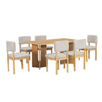 TREXM Farmhouse Wood Dining Table Set for 6 with Chairs.