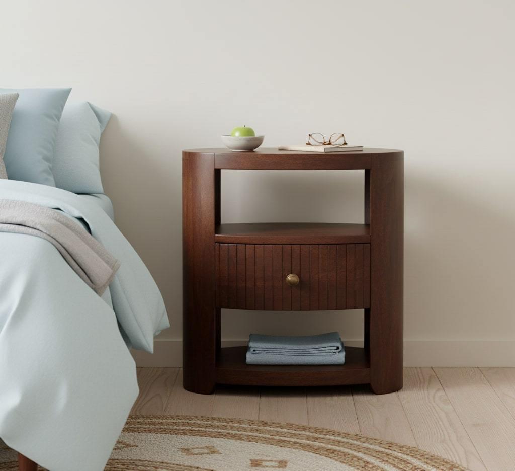 Artisan Solid Wood Bedside Table - Bordeaux Design.