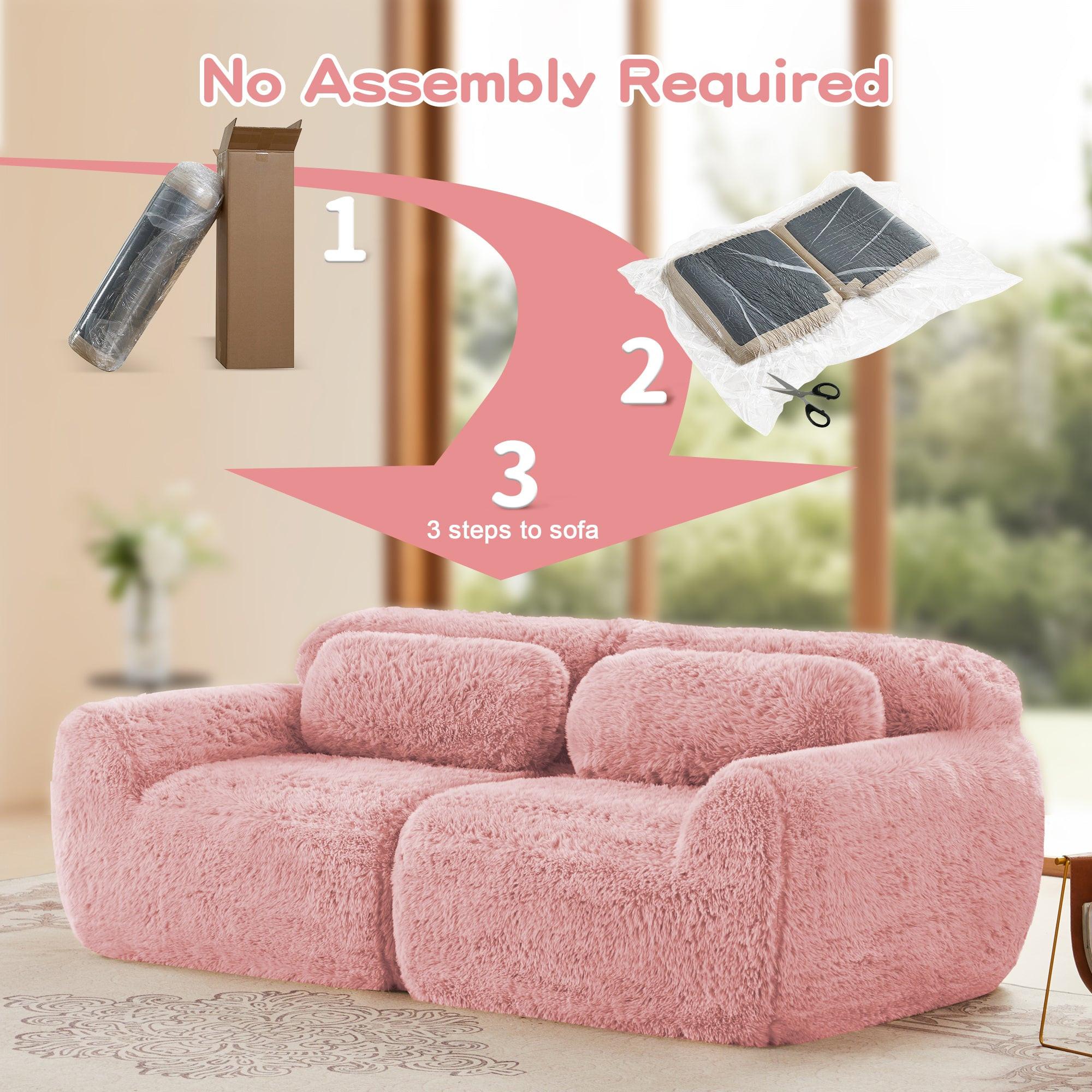 Modular Pink Sofa - 2-Seater Sectional Couch.