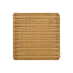Top-down view of Square Woven Rattan End Table, Natural, displaying its square shape and tightly woven surface.