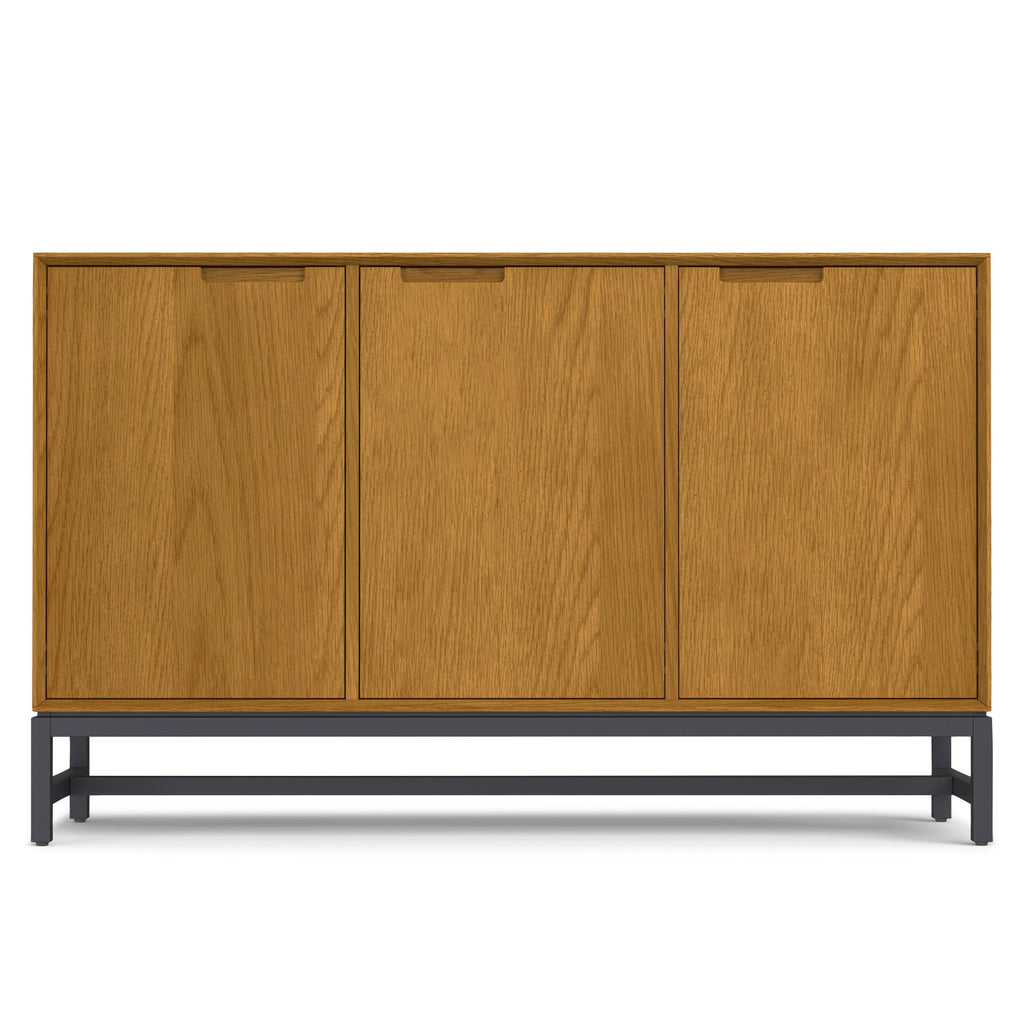 Oak Sideboard Buffet with 3 Doors and Storage.