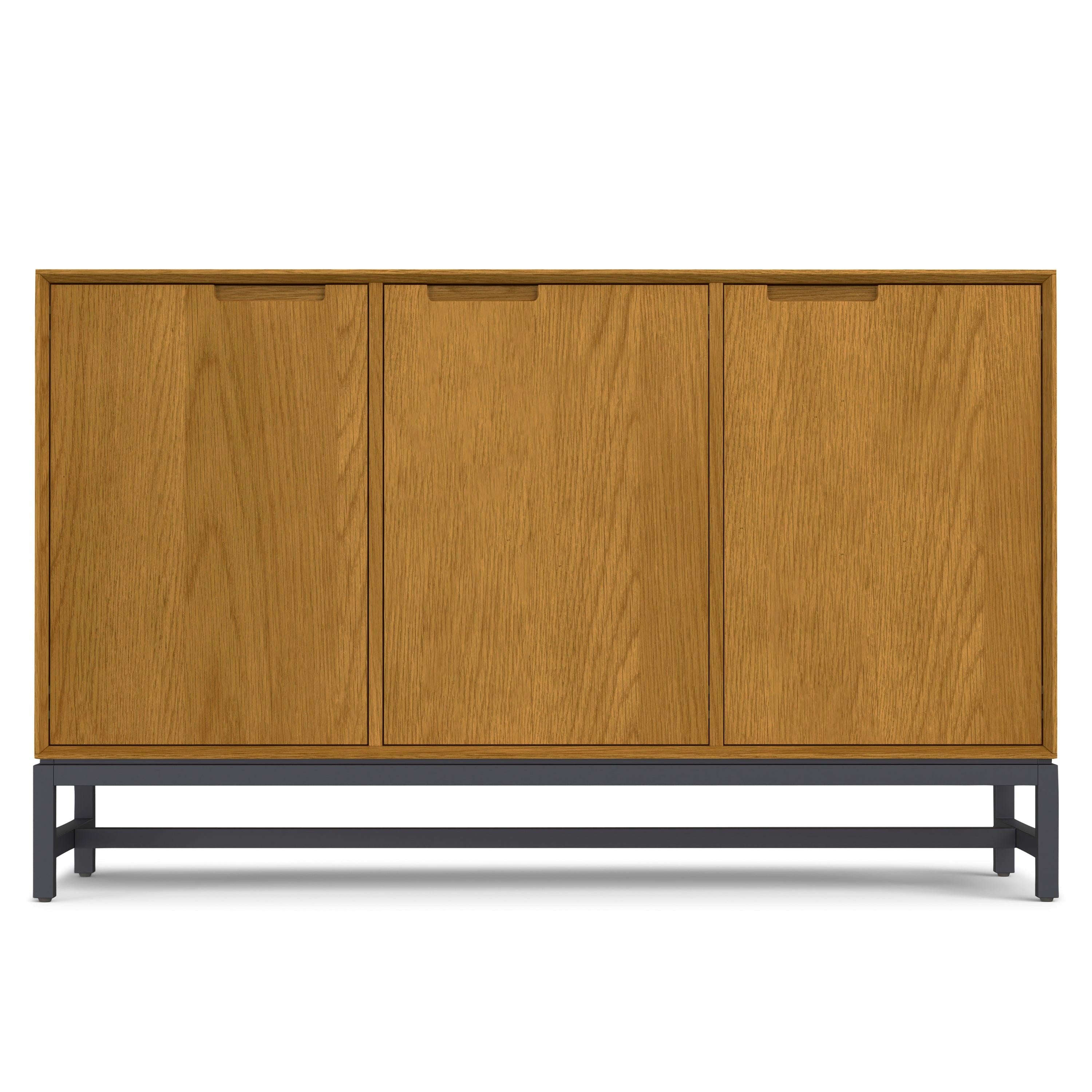 Oak Sideboard Buffet with 3 Doors and Storage.