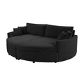 Oversized Double Chaise Lounge Sofa with USB Ports in Black Corduroy Fabric, 102.3' L x 60.6' W x 35' H, Deep Seat for Living Room