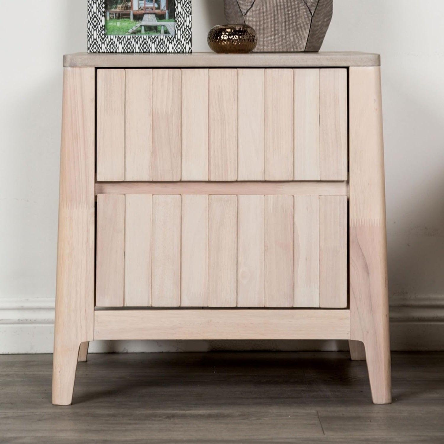 Mid-Century Modern Nightstand with Hidden Handles.