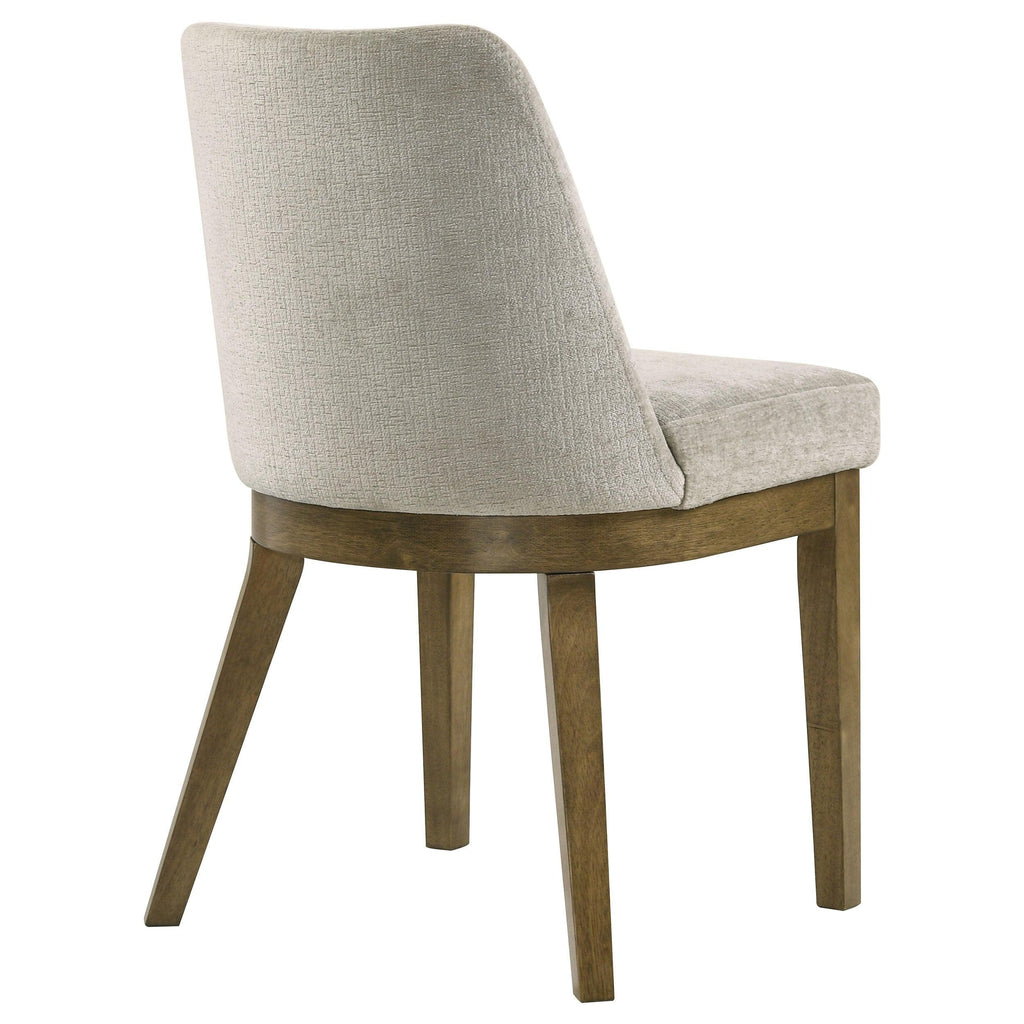 Light Tan Upholstered Dining Side Chair Set of 2.