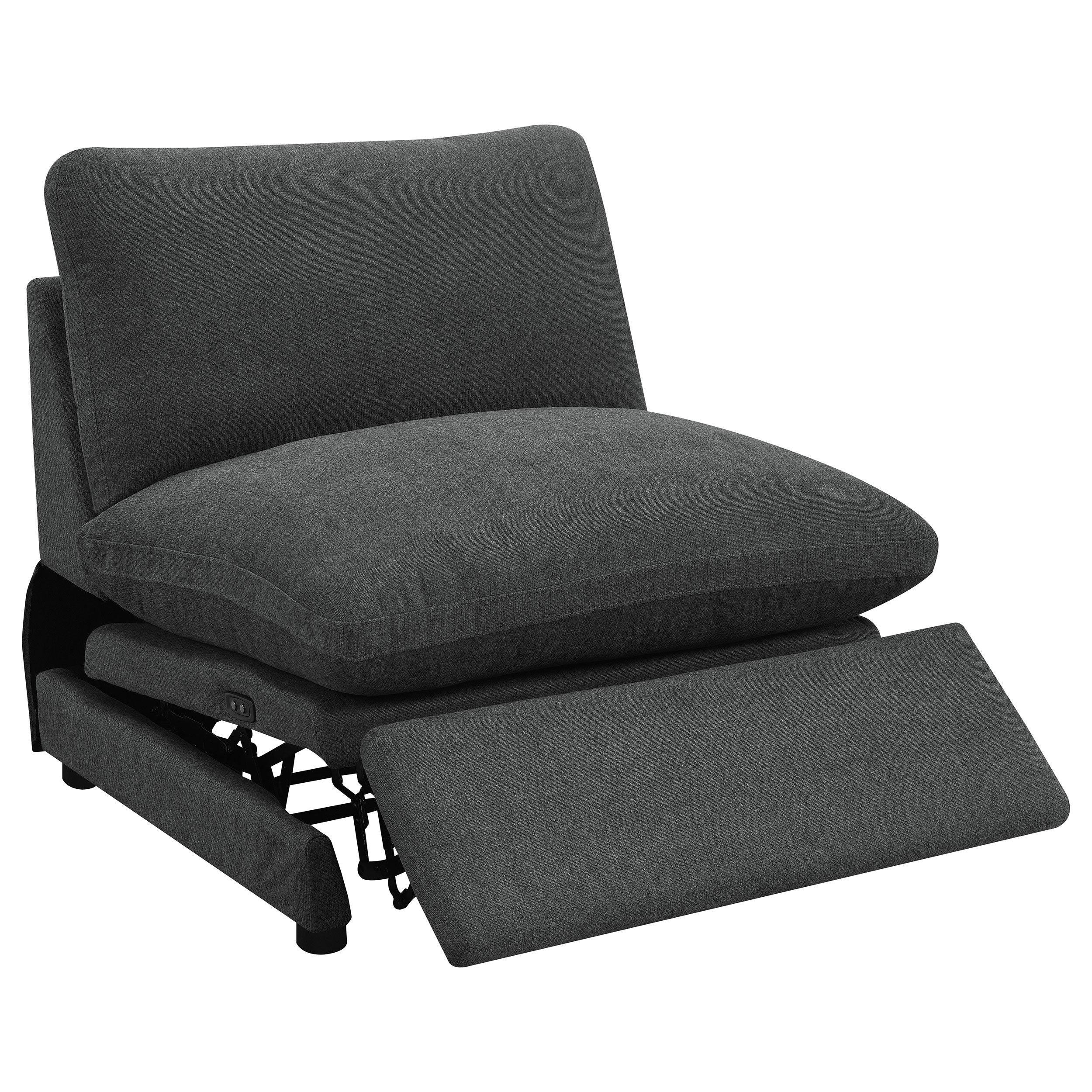 Hollander Dark Grey Modular Power Reclining Sectional.