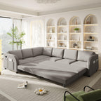L-Shaped Sofa with Pull-Out Bed and USB Port.