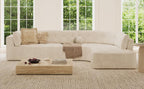 119'' Curved L-Shaped Sectional Sofa for Modern Living.
