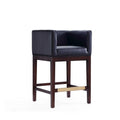 Kingsley Wood Upholstered Counter Stool in Black