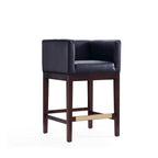 Kingsley Wood Upholstered Counter Stool in Black