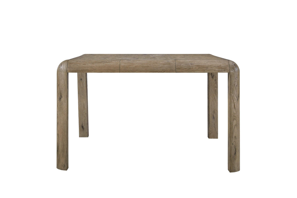 Counter Height Oak Table with Knotty Veneer.