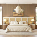 Capri Cane Platform Bed with Extended Headboard.