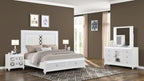 Abigale Modern Queen 4-Piece Wood Bedroom Set with LED and Storage
