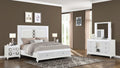 Abigale Modern White Wood King Bedroom Set with LED and Drawers