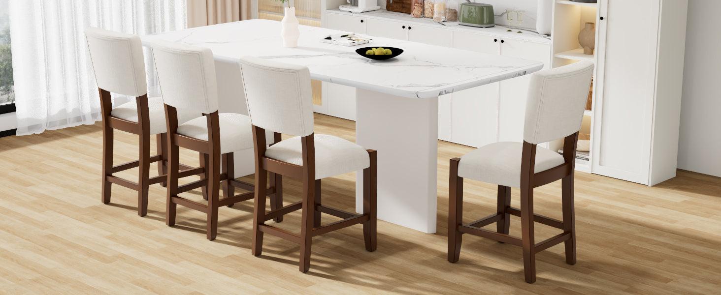 Mid Century Modern Bar Stools Set of 2 - Comfortable Kitchen Seating.