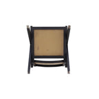 Hamlet Cane Back Wood Accent Armchair in Black and Natural