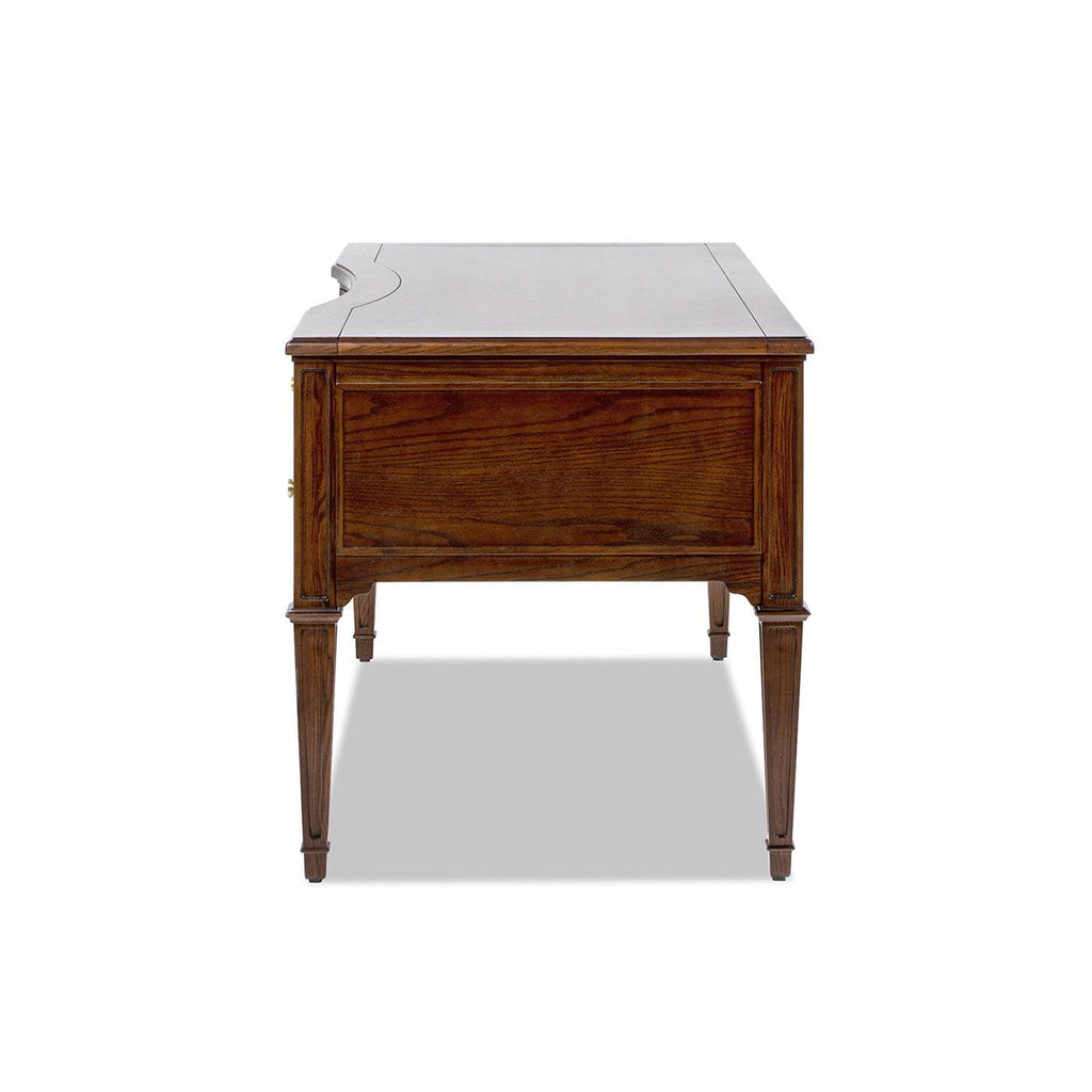 Dauphin Gold Accent 5-Drawer Wood Executive Desk.