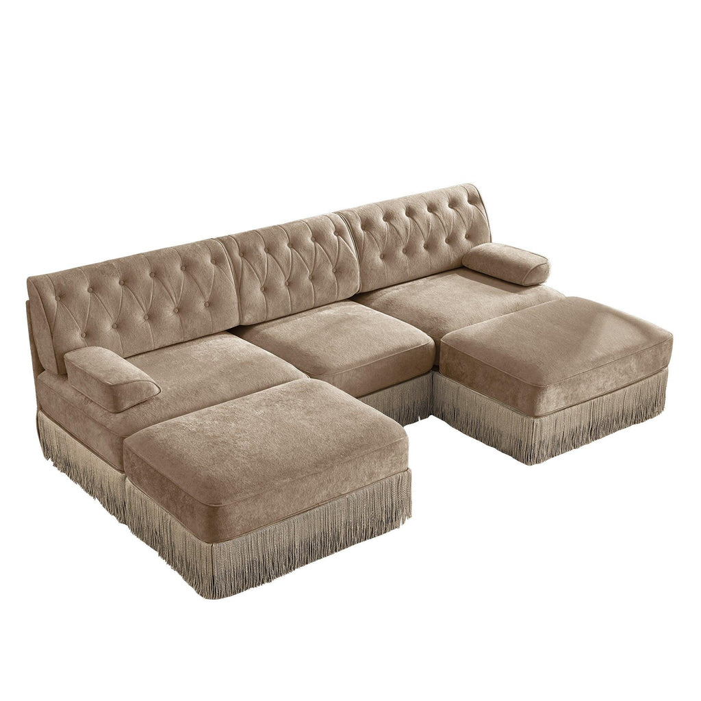 Modular Velvet Chesterfield Sofa for Living Rooms.