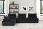 Aveline Black Velvet Modular Sofa - Comfort & Style.