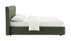 Cheryl Chenille Queen Bed - Dark Green, Tool-Free Assembly.
